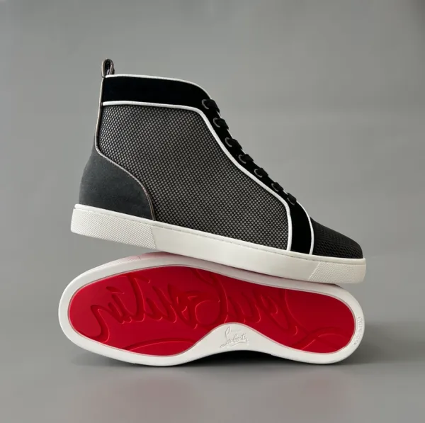 Christian Louboutin Louis Junior Spikes White High-Top Sneakers - 10