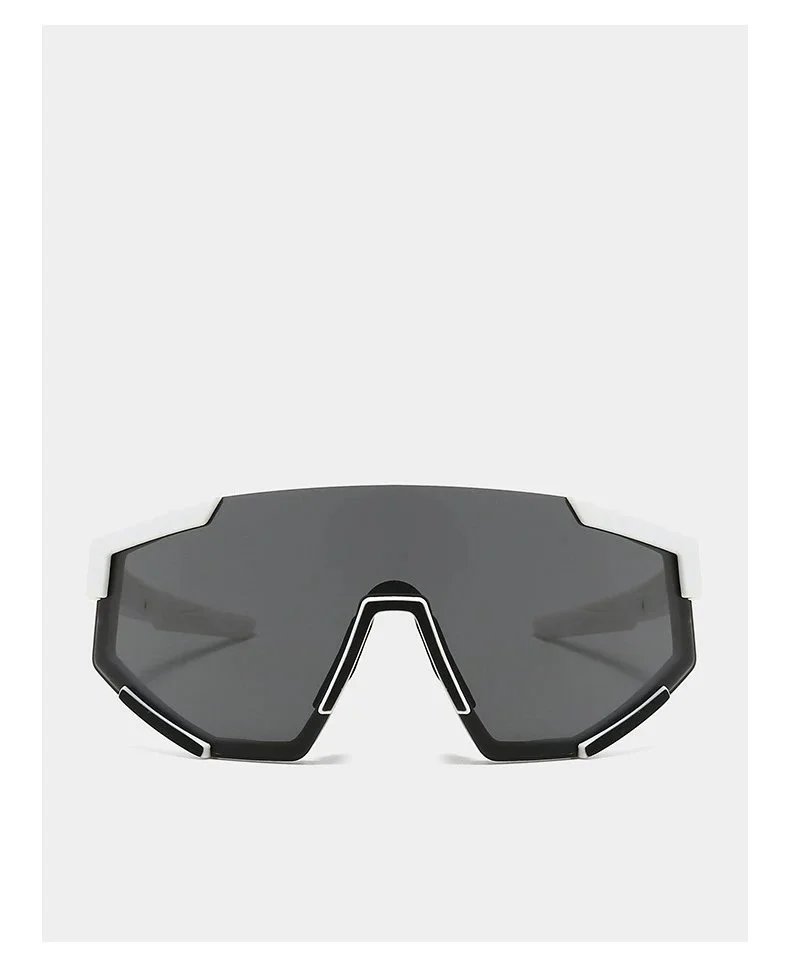 Design Geometric Frame White Sunglasses Eyewear - 5