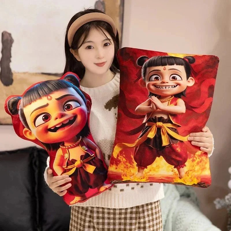Nezha Animated Character Plush Pillow - 001359