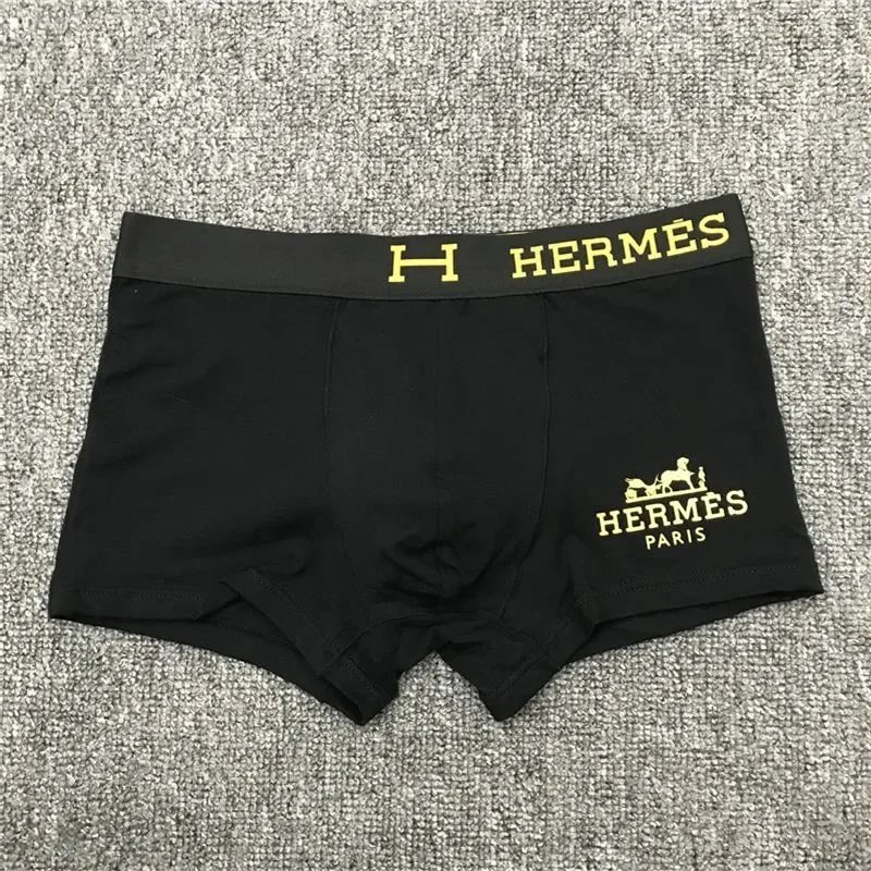 Hermes Boxer Briefs Black White Yellow Classic Underwear