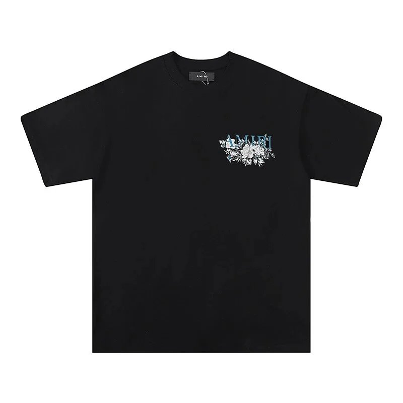 Amiri 22 Black Palm Print Graphic T-Shirt