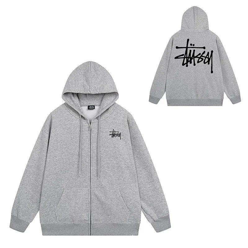 Stussy Stussy Zip-Up Hoodie in 705 Deep Grey Grey