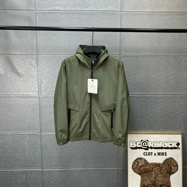 Moncler Windbreaker Jacket Army Green Outerwear - 1