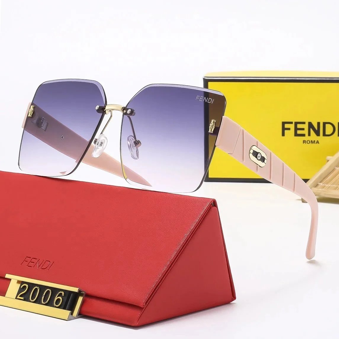 Fendi Eyewear 1924 square rimless sunglasses image 5