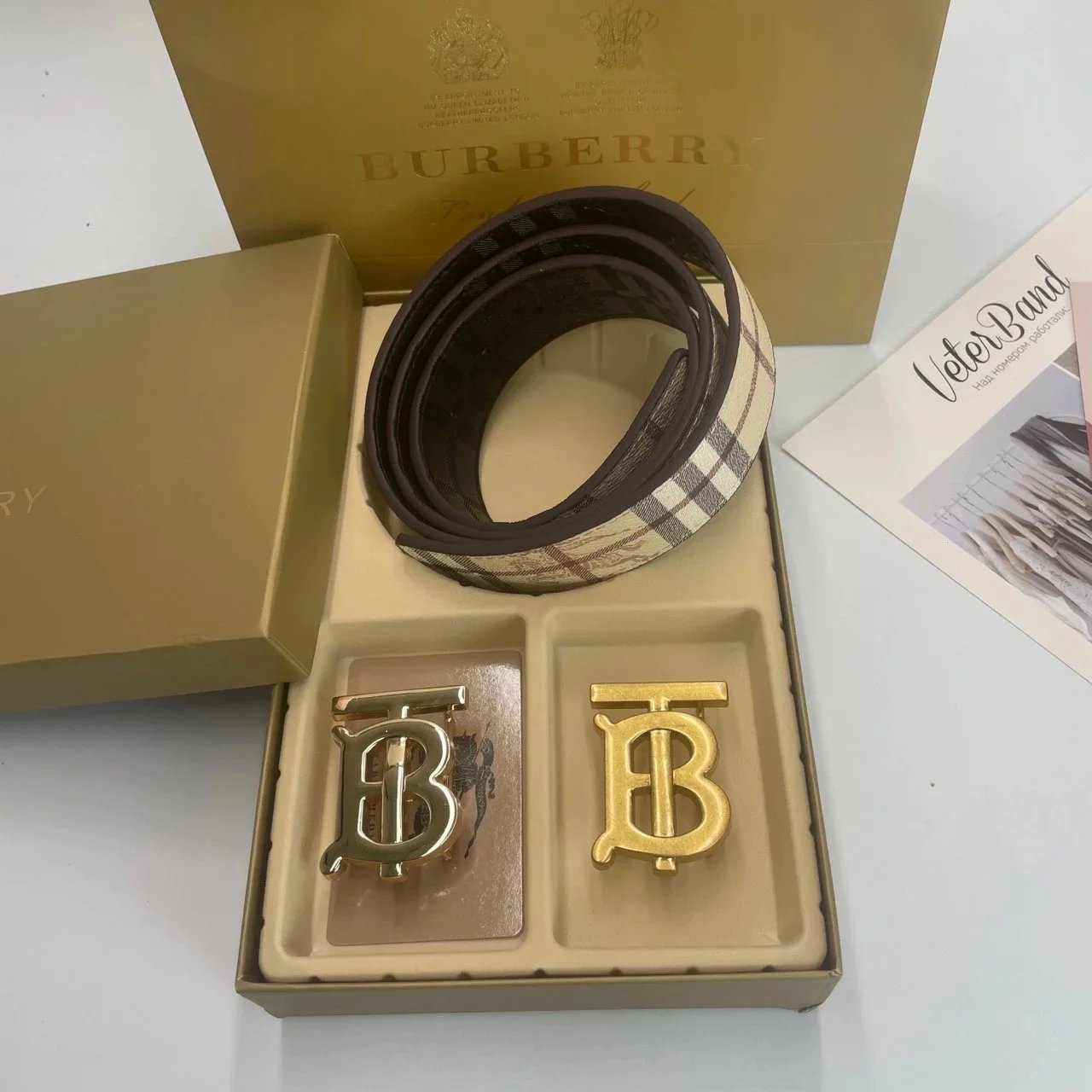 Burberry Tb Monogram Belt With Interchangeable Buckles T-Shirt