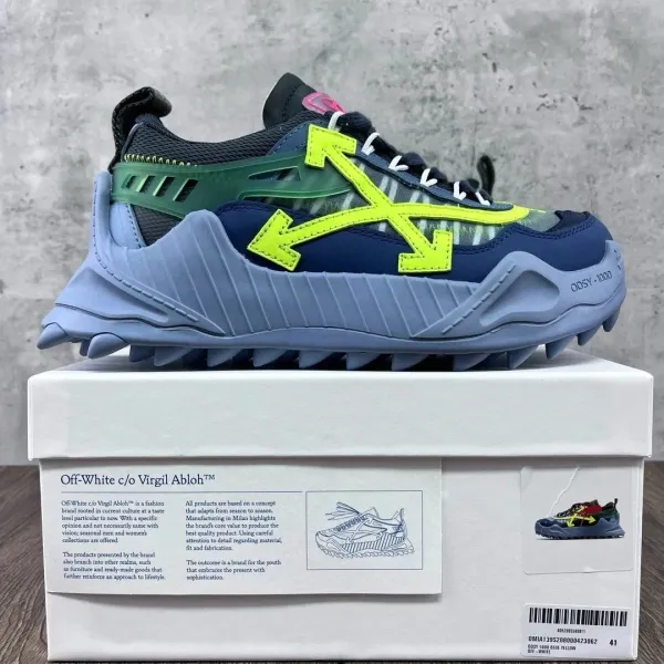 Off-White c/o Virgil Abloh ODYS-1000 Blue Yellow Green Chunky Sneakers - 1