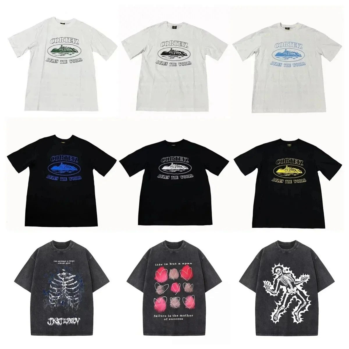 Design Teletubbies Skull Print Acid Wash Black T-Shirt product detail 2 in Litbuy spreadsheet finds