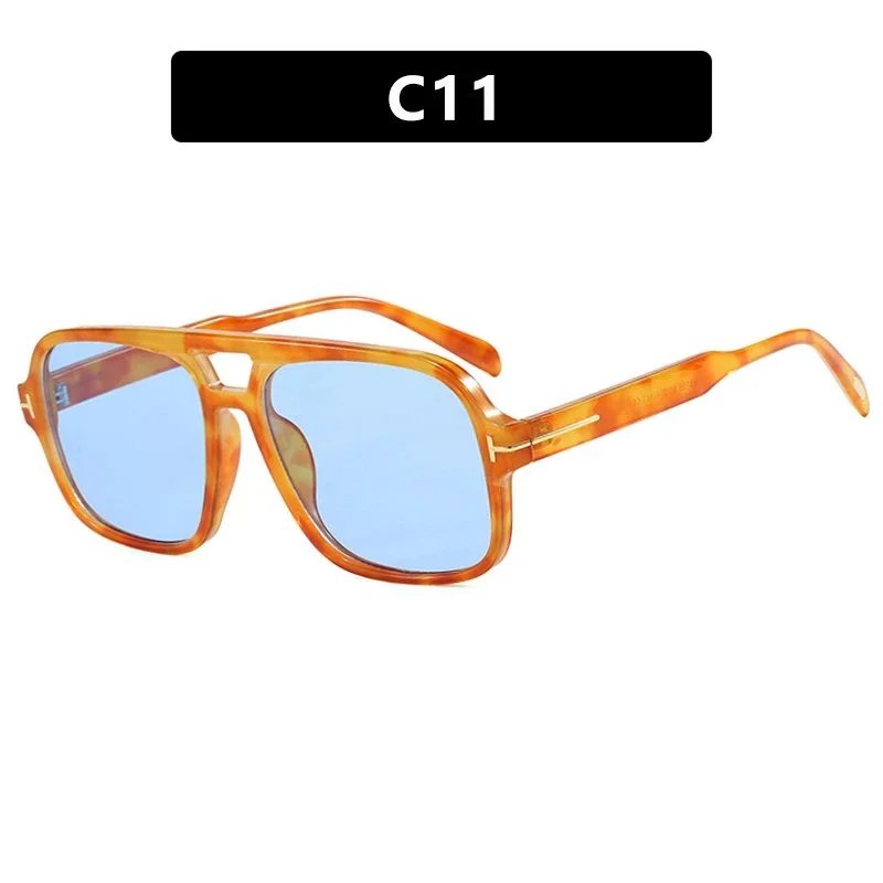 Yellow Tortoise Shell Blue Lens