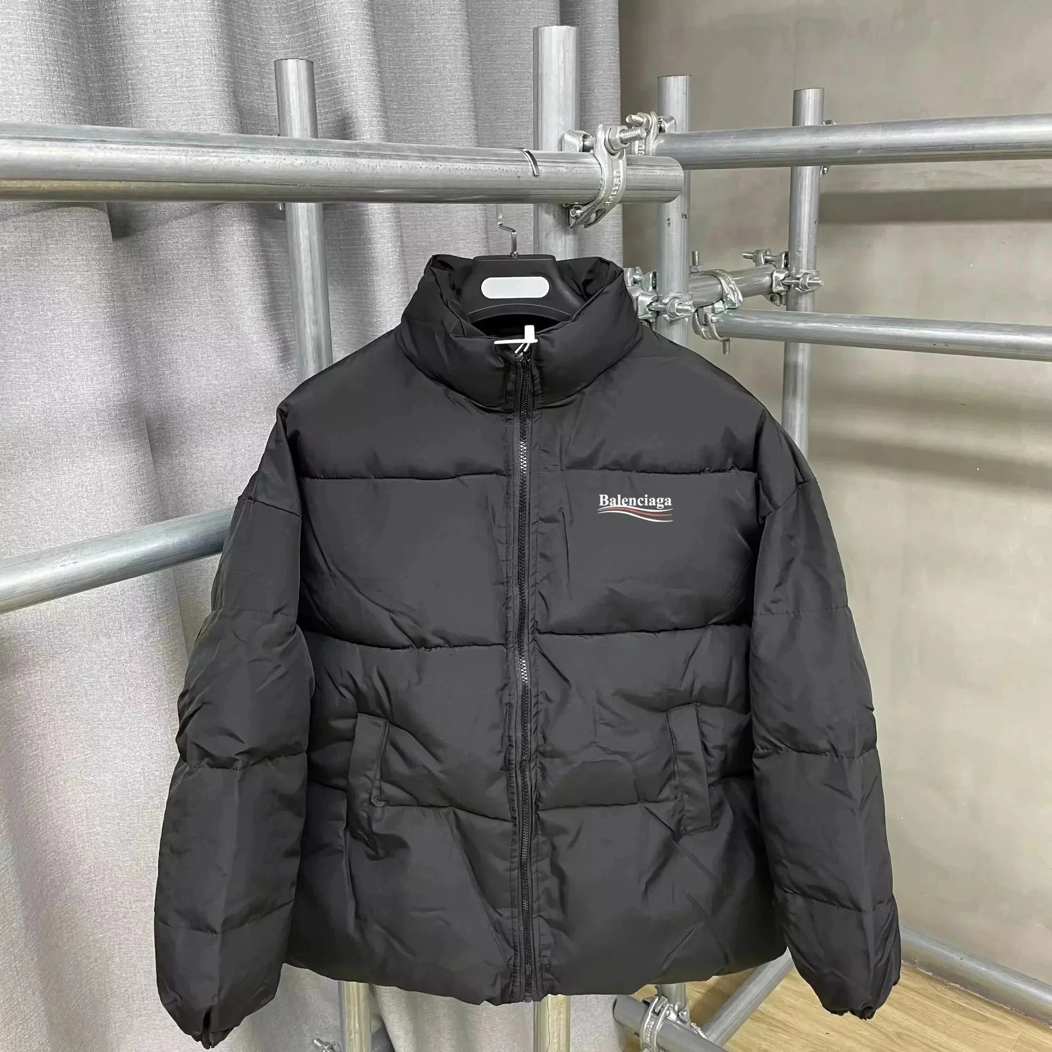 Balenciaga Down Jackets Stand-Collar Quilted Puffer Jacket — 20