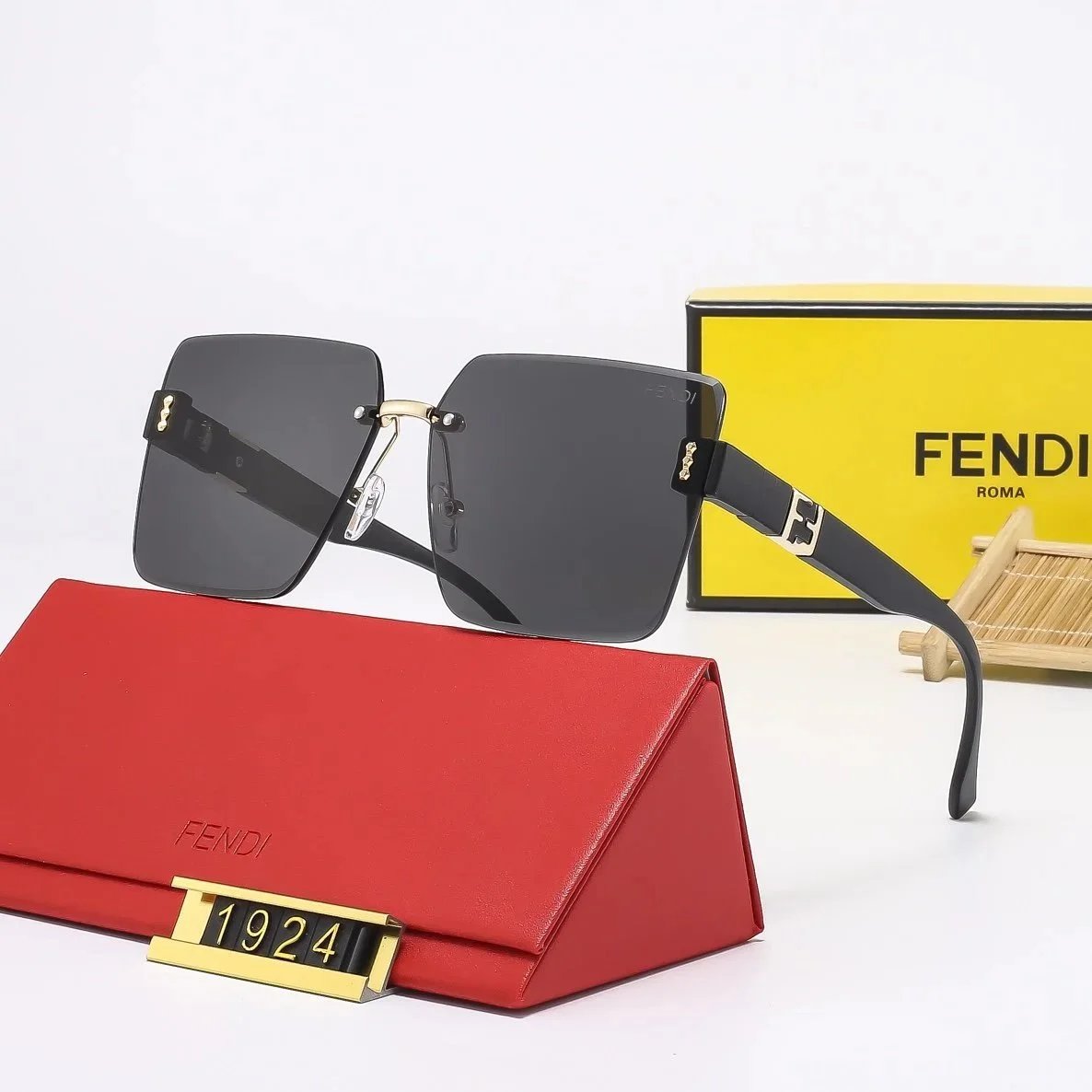 Fendi Eyewear 1924 square rimless sunglasses image 3