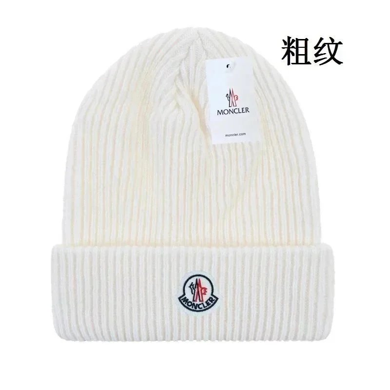 Moncler Moncler Beanie Cap in Cream White White