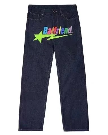Badfriend Classic Dark Blue Denim Straight Leg Jeans