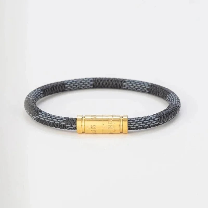 Louis Vuitton Multicolor Braided Leather Cuff Bracelet Set