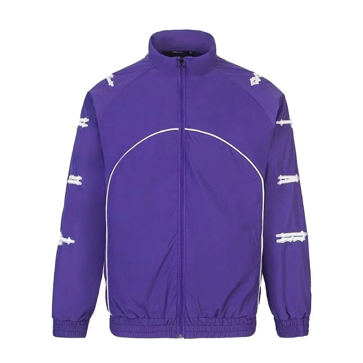 Trapstar Jackets Zip-Up Windbreaker with Red Appliqué Details — 36