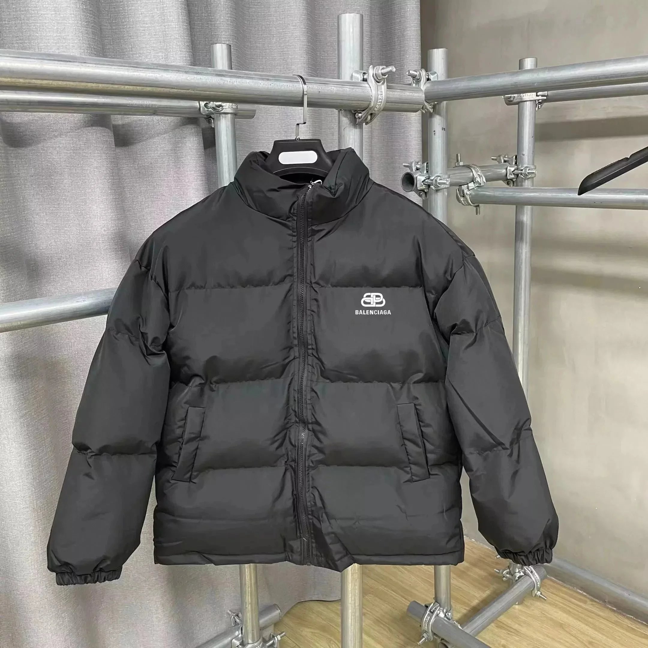 Balenciaga Down Jackets Stand-Collar Quilted Puffer Jacket — 05