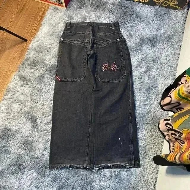 Big Boy Jeans Loose-fit cartoon embroidered — N22 Black Gray