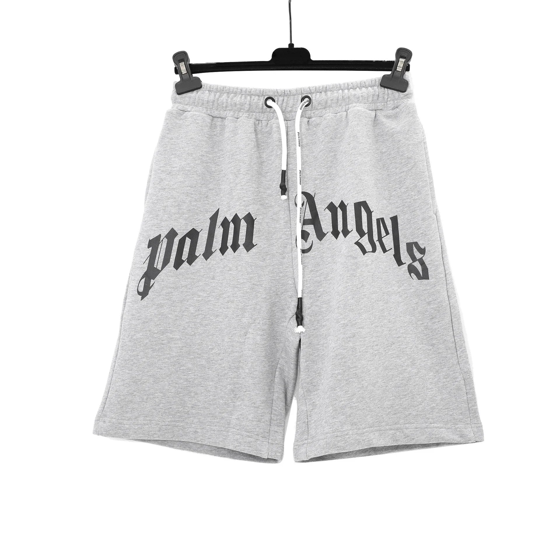 Palm Angels Palm Angels Grey Logo Print Sweat Shorts Grey