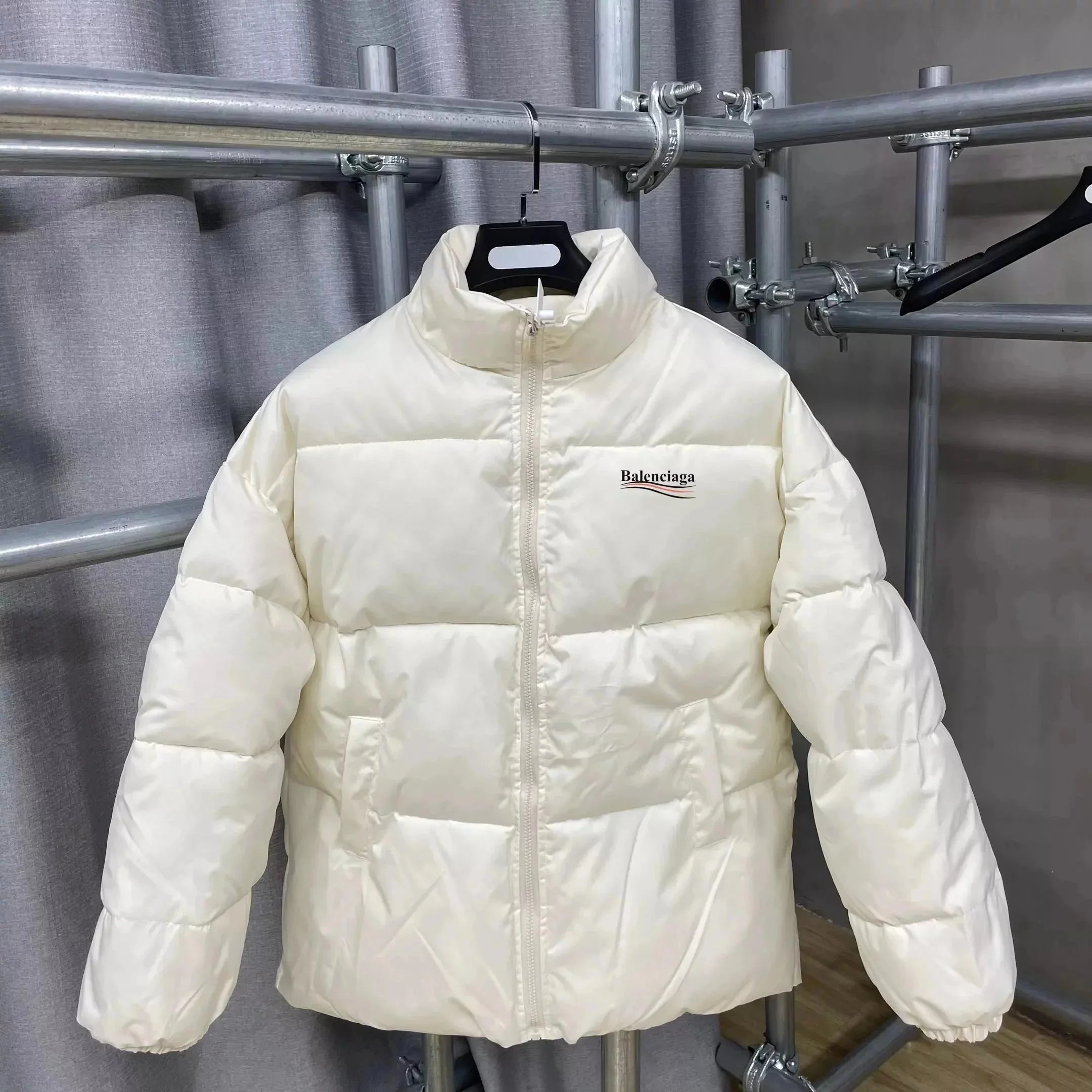 Balenciaga Down Jackets Stand-Collar Quilted Puffer Jacket — 21