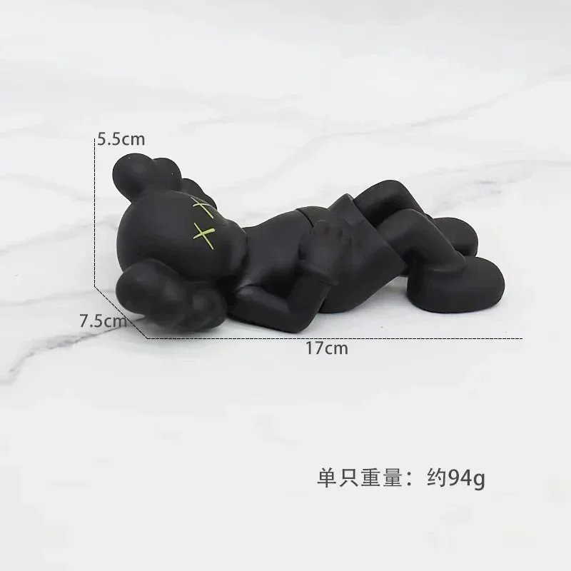 Kaws KAWS Companion Lying Down Figurine - Black with Green Cross-Eyes Black
