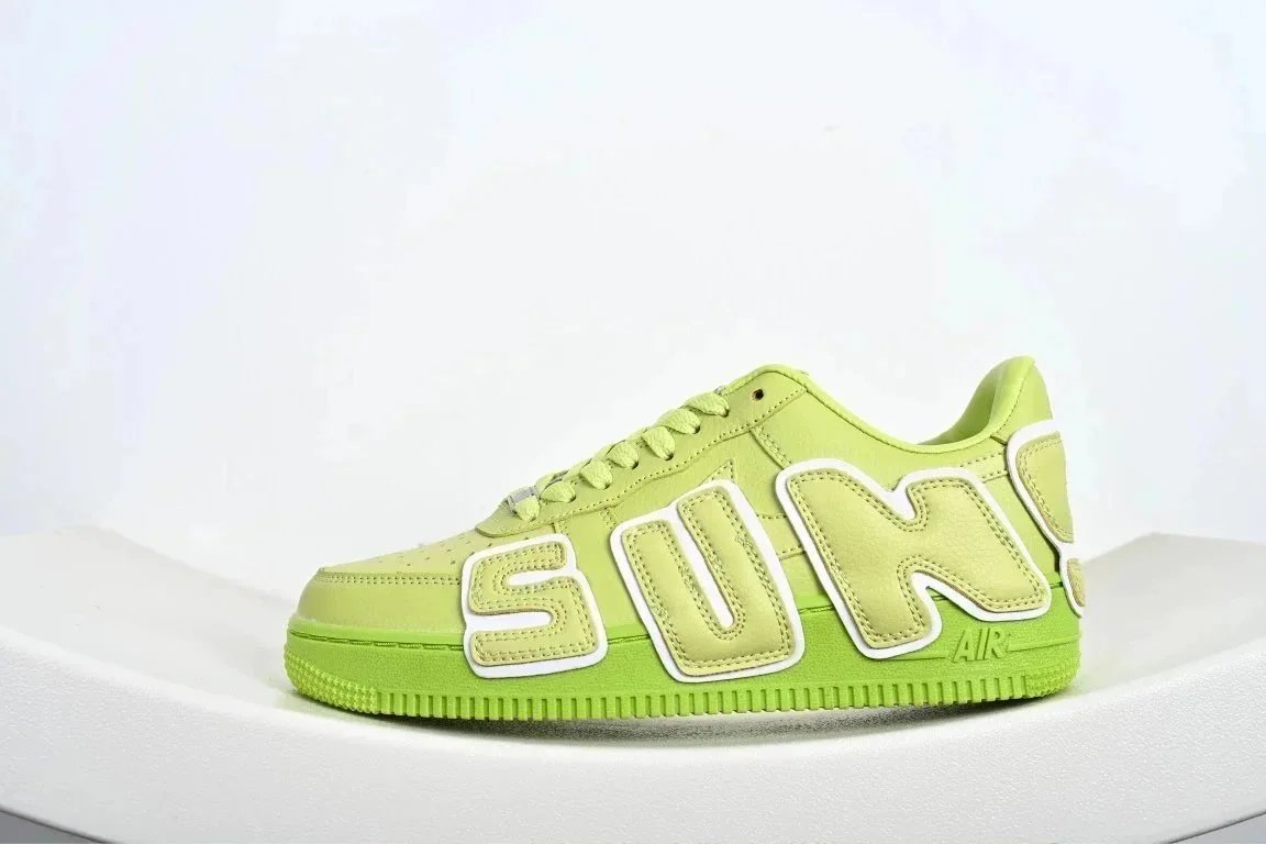 Nike Air Force 1 Lime Green Bold Letter Sneakers