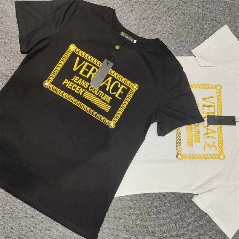 Versace Versace Jeans Couture Black T-Shirt with Gold Logo Black