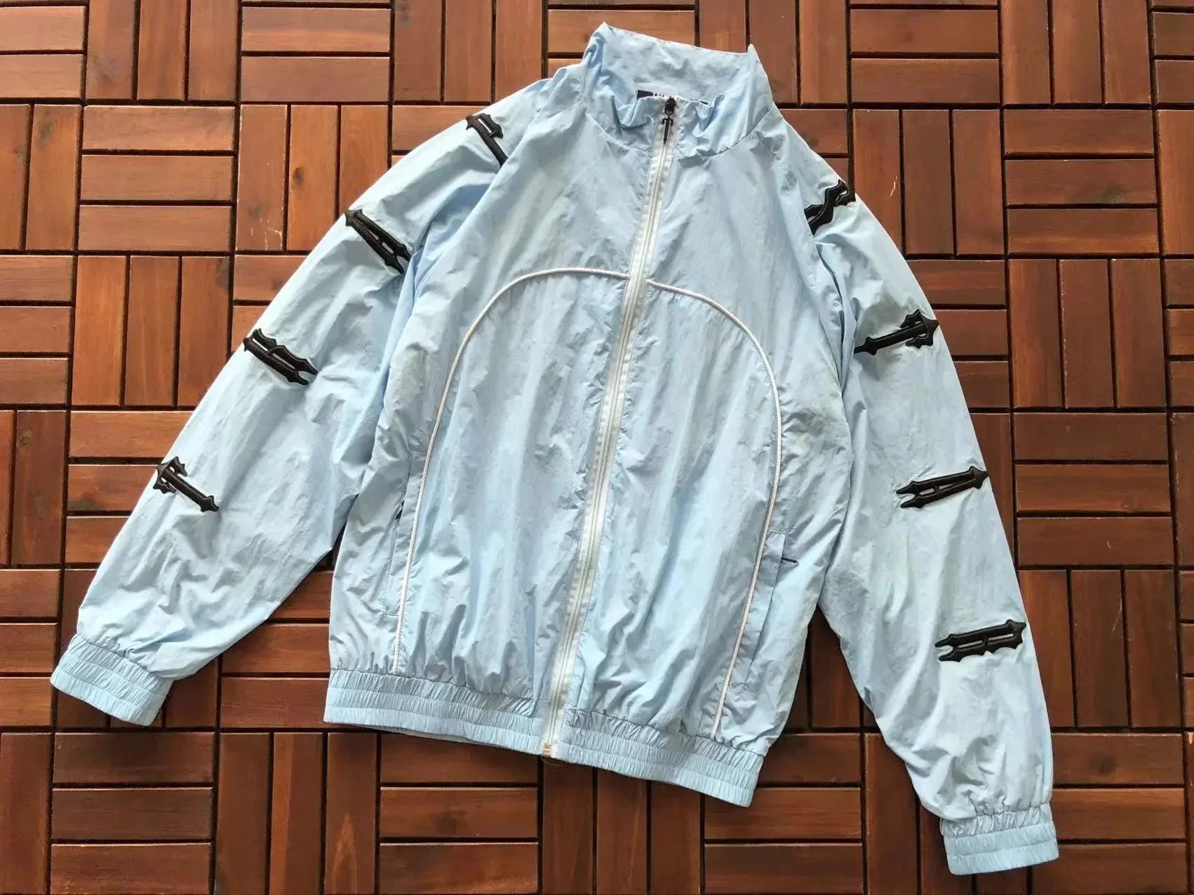 Trapstar Jackets Zip-Up Windbreaker with Red Appliqué Details image 6