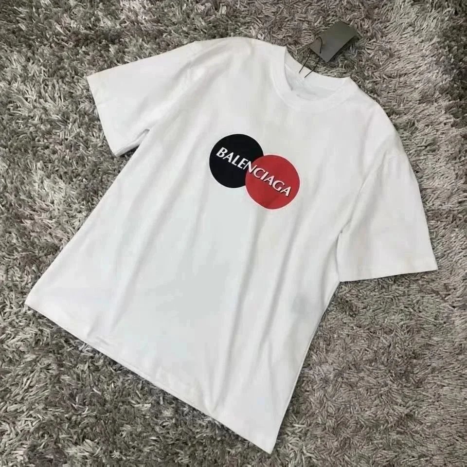 Balenciaga Circle Logo Print T-Shirt White