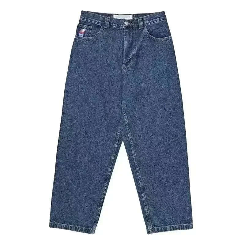 Big Boy Jeans Loose-fit cartoon embroidered — N24 Dark Blue