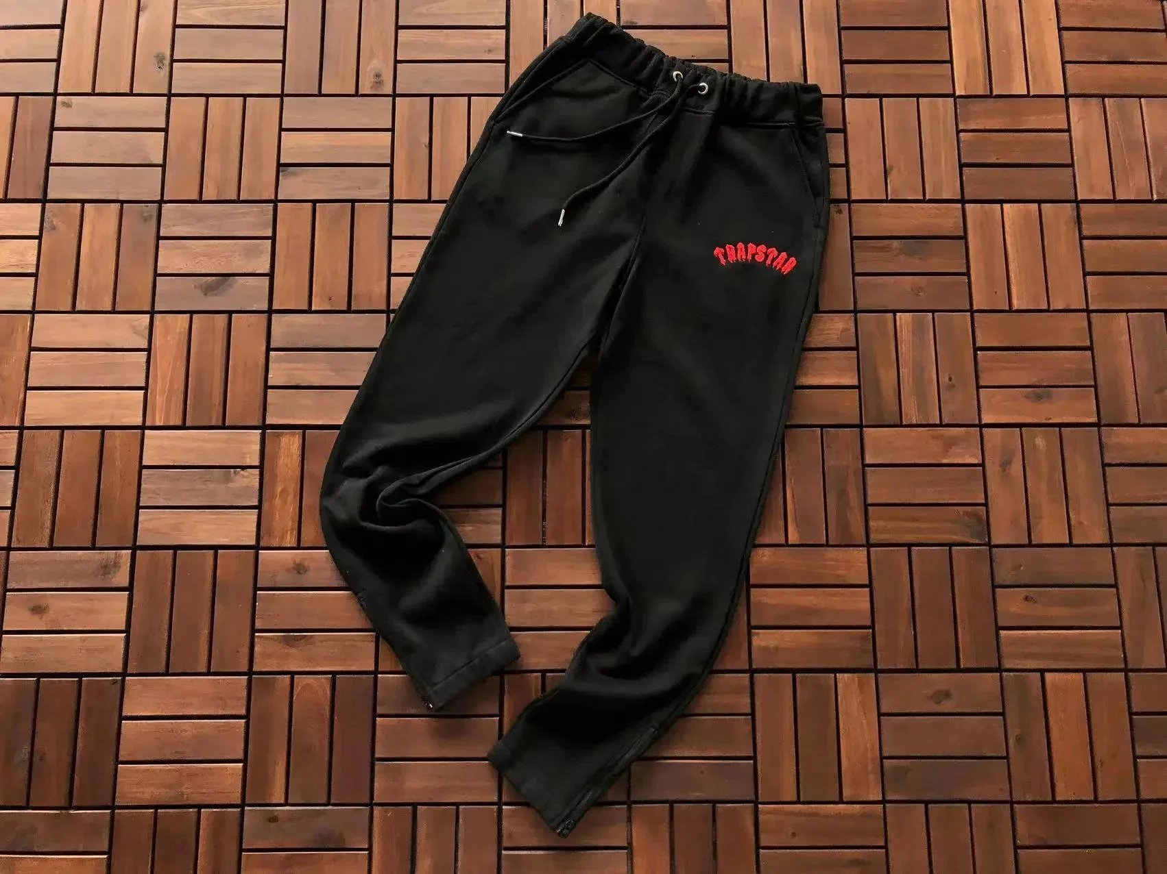 Trapstar Jackets Zip-Up Windbreaker with Red Appliqué Details — 19