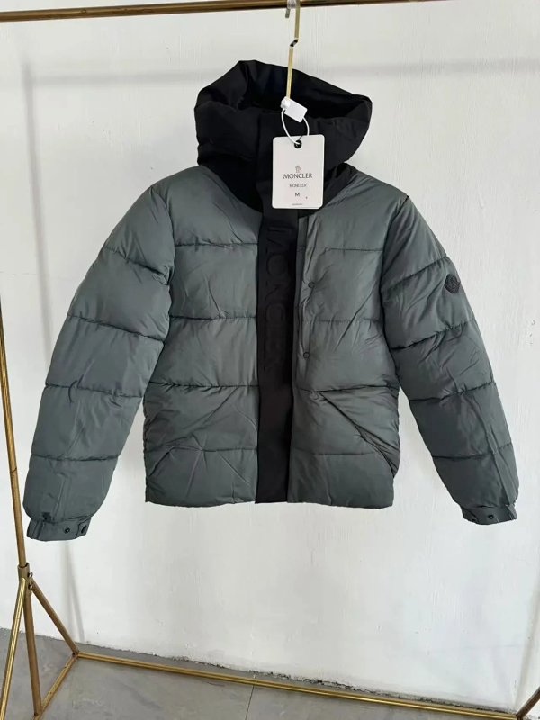 Moncler Down Jacket Gray with Black Hood and Front Panel product listing in Litbuy spreadsheet finds