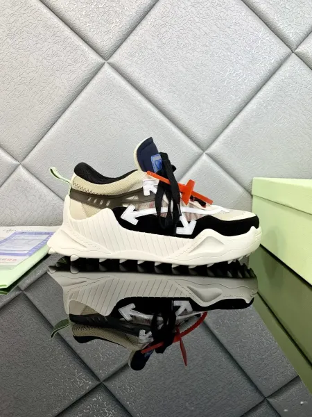 Off-White Diagonal Arrow Industrial 1000 White/Black/Beige Chunky Sneakers - 1