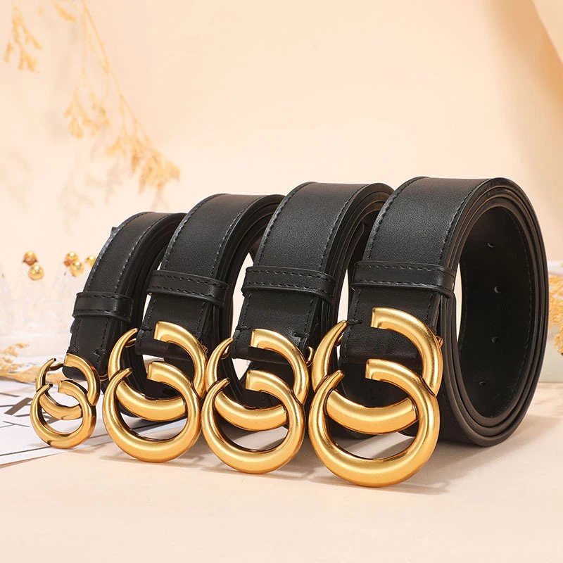 Gucci Marmont Black Leather Double G Buckle Belt