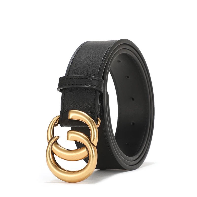 Gucci Marmont Black Leather Double G Buckle Belt