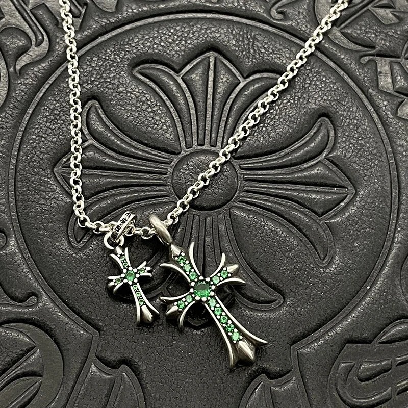 Chrome Hearts Cross Pendant Necklace Silver Jewelry - 12