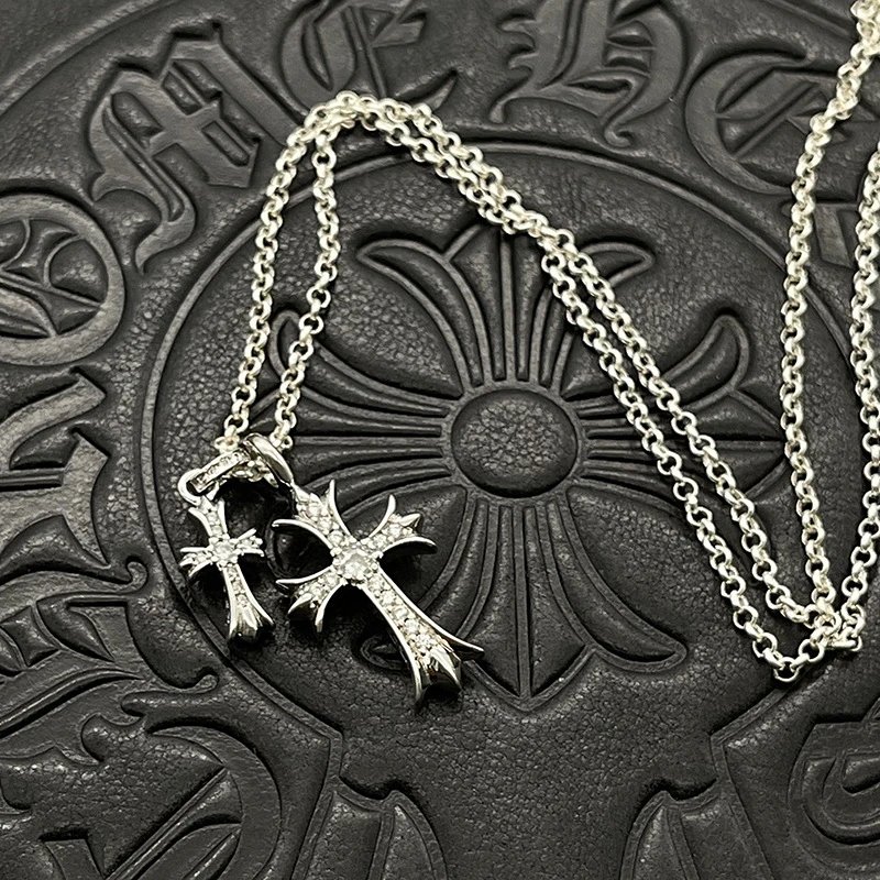 Chrome Hearts Cross Pendant Necklace Silver Jewelry - 21
