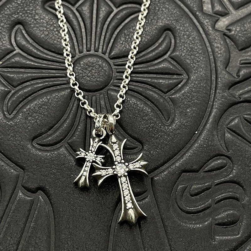 Chrome Hearts Cross Pendant Necklace Silver Jewelry - 10