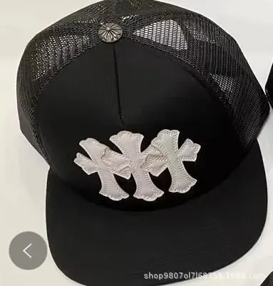 Chrome Hearts Cross Logo Black Mesh Trucker Hat - 1