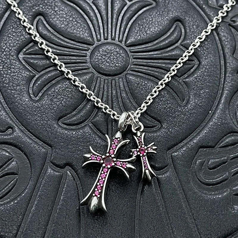 Chrome Hearts Cross Pendant Necklace Silver Jewelry - 16
