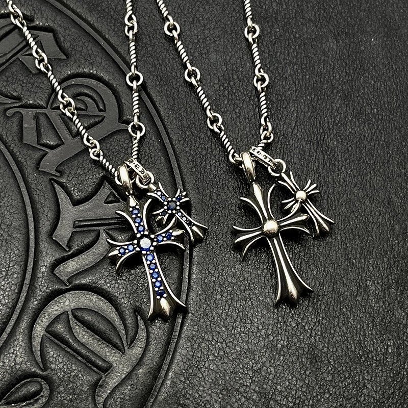 Chrome Hearts Cross Pendant Necklace Silver Jewelry - 4