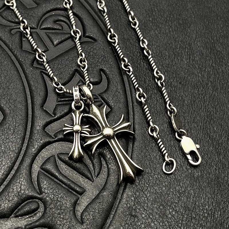 Chrome Hearts Cross Pendant Necklace Silver Jewelry - 7