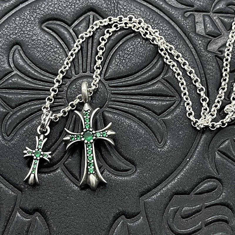 Chrome Hearts Cross Pendant Necklace Silver Jewelry - 13