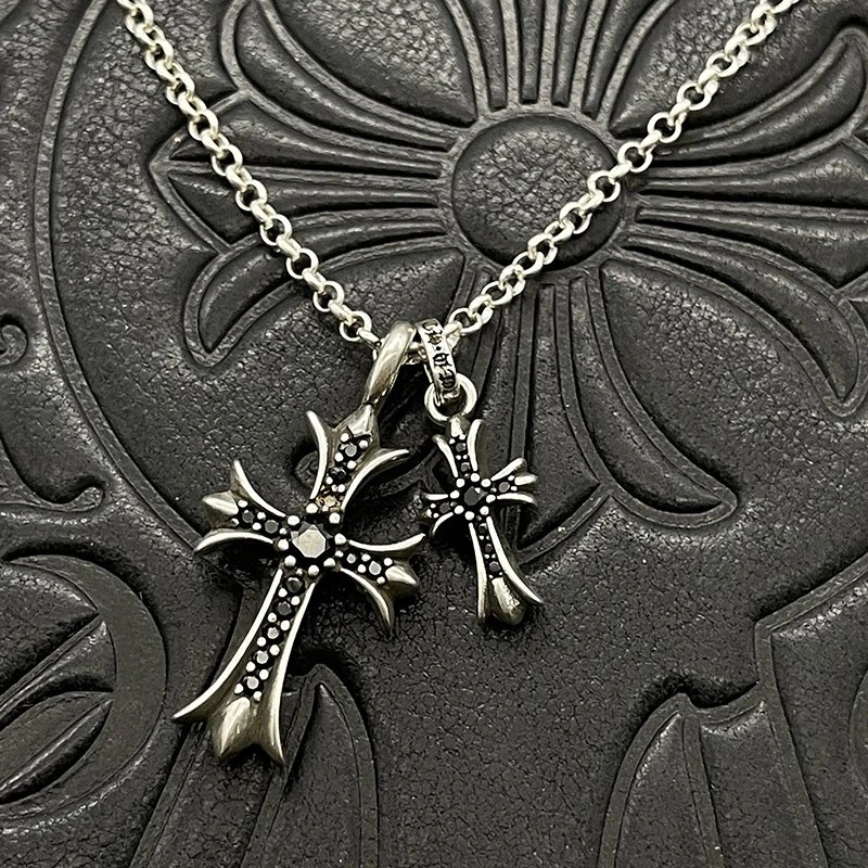 Chrome Hearts Cross Pendant Necklace Silver Jewelry - 14