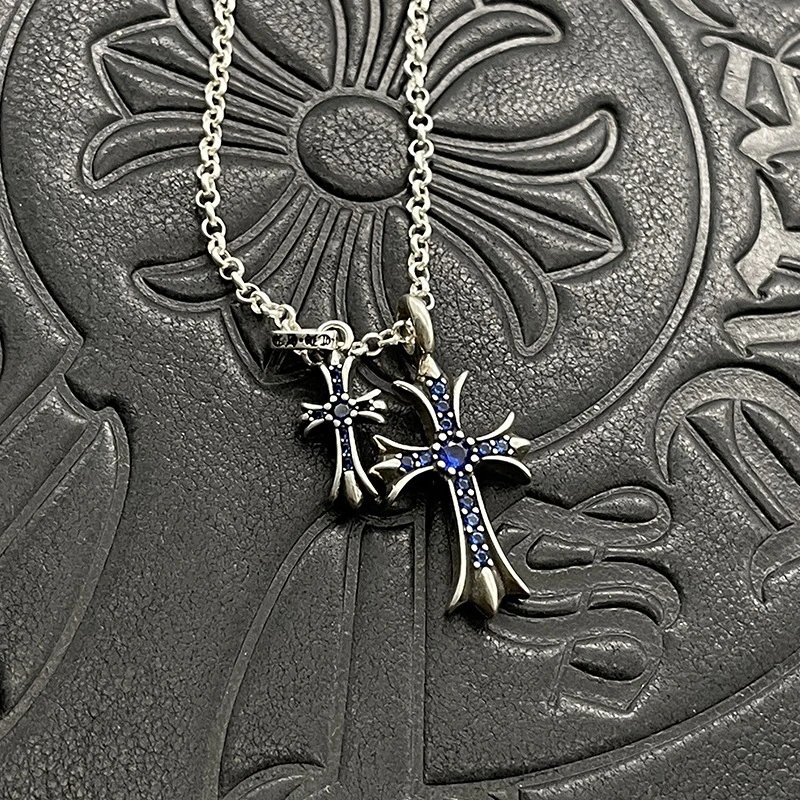 Chrome Hearts Cross Pendant Necklace Silver Jewelry - 19