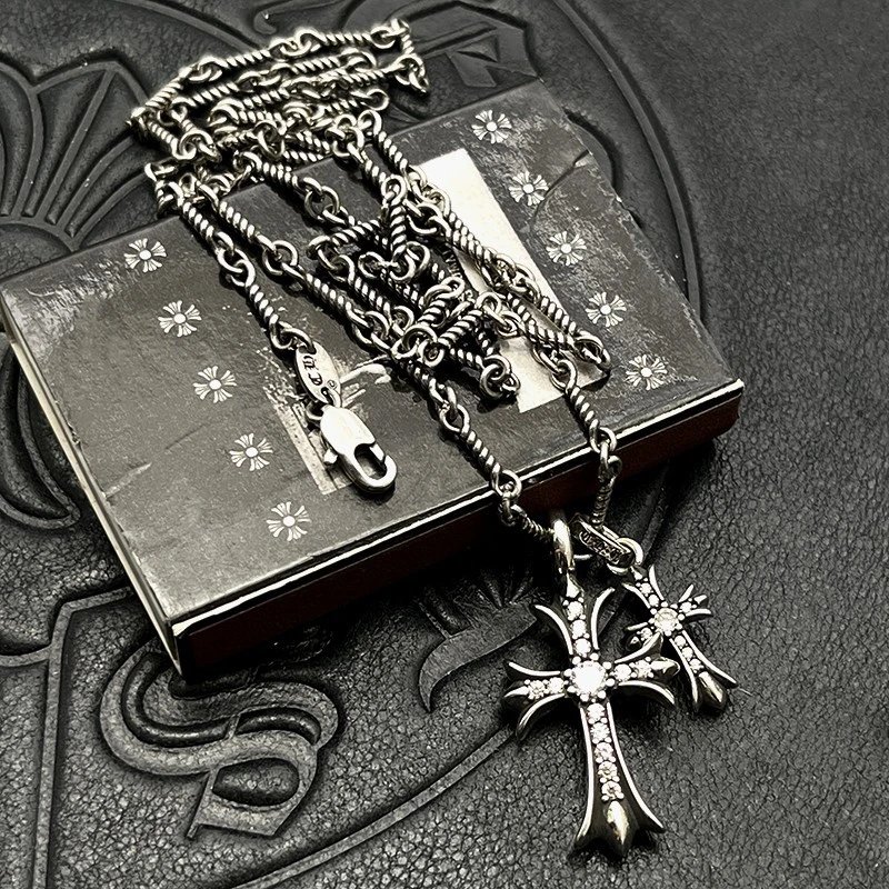 Chrome Hearts Cross Pendant Necklace Silver Jewelry - 5