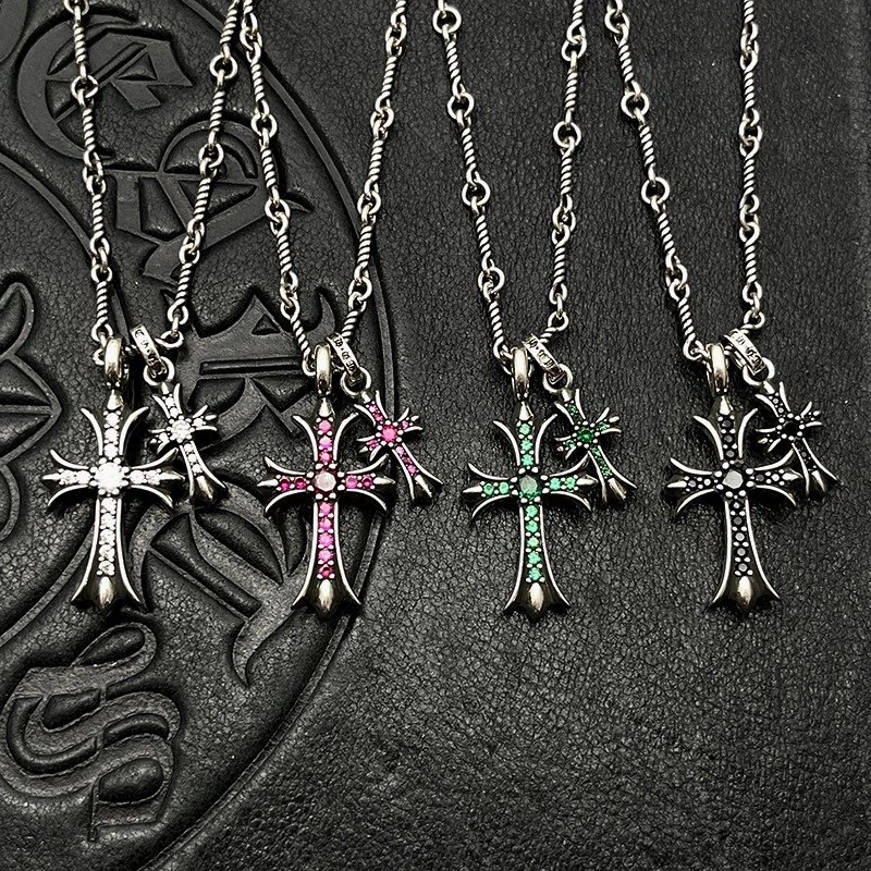 Chrome Hearts Cross Pendant Necklace Silver Jewelry - 3
