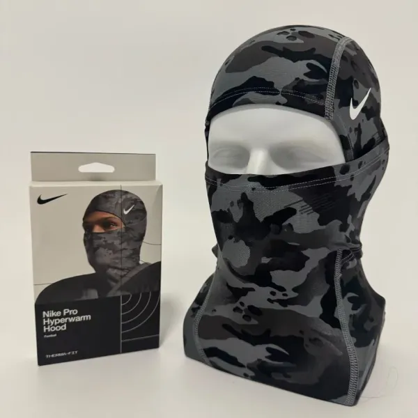 Nike Pro Hyperwarm Hood Black/Gray Camo Balaclava - 1