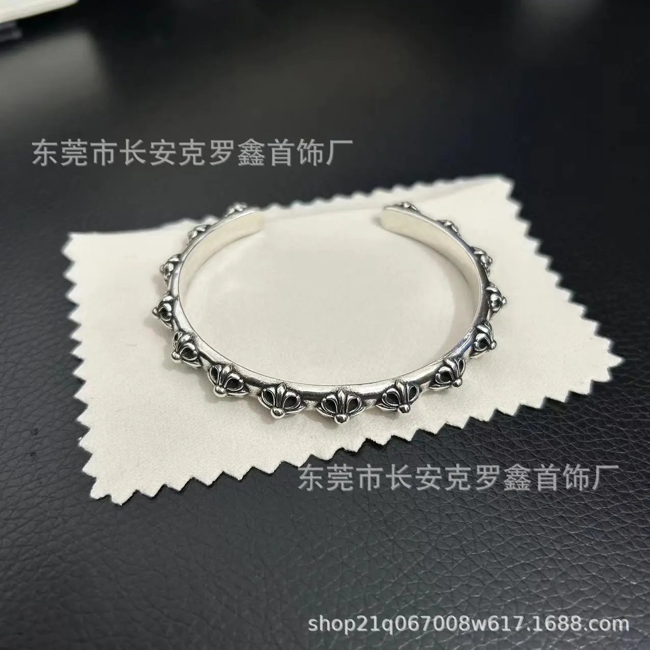 Design Engraved Script Cuff Bracelet Silver Jewelry - 6