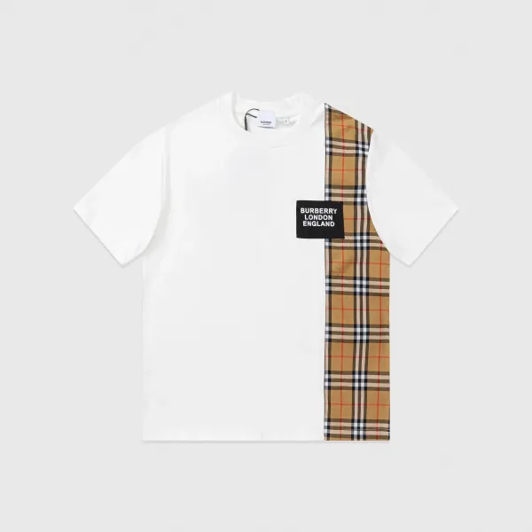 Burberry Vintage Check Panel T-Shirt White - 1
