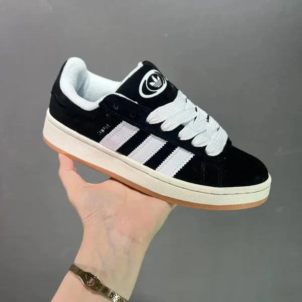 Adidas Originals Campus Black White Suede Sneakers - 1