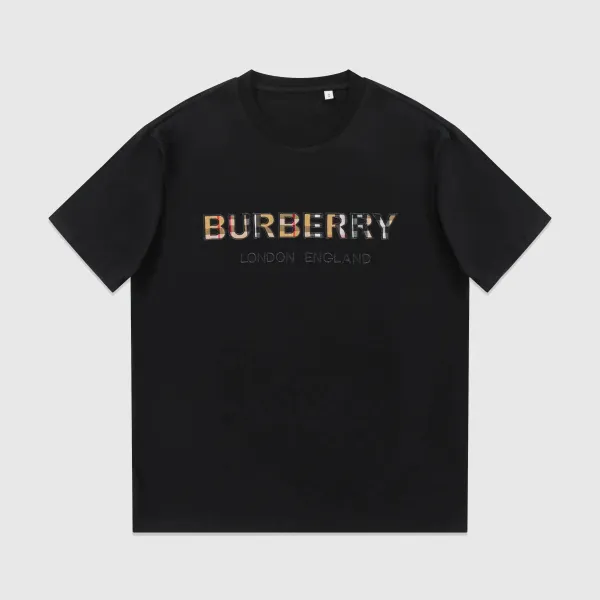 Burberry Check-Print Logo T-Shirt Black - 1